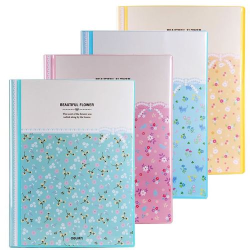 Deli A4 folder 30 pages 40 pages 60 pages 80 pages information book cute insert test paper clip small fresh organization folder