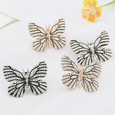 新款欧美可卸蝴蝶鞋花鞋扣装饰品个性简约女鞋配饰鞋夹合金鞋配件|ms