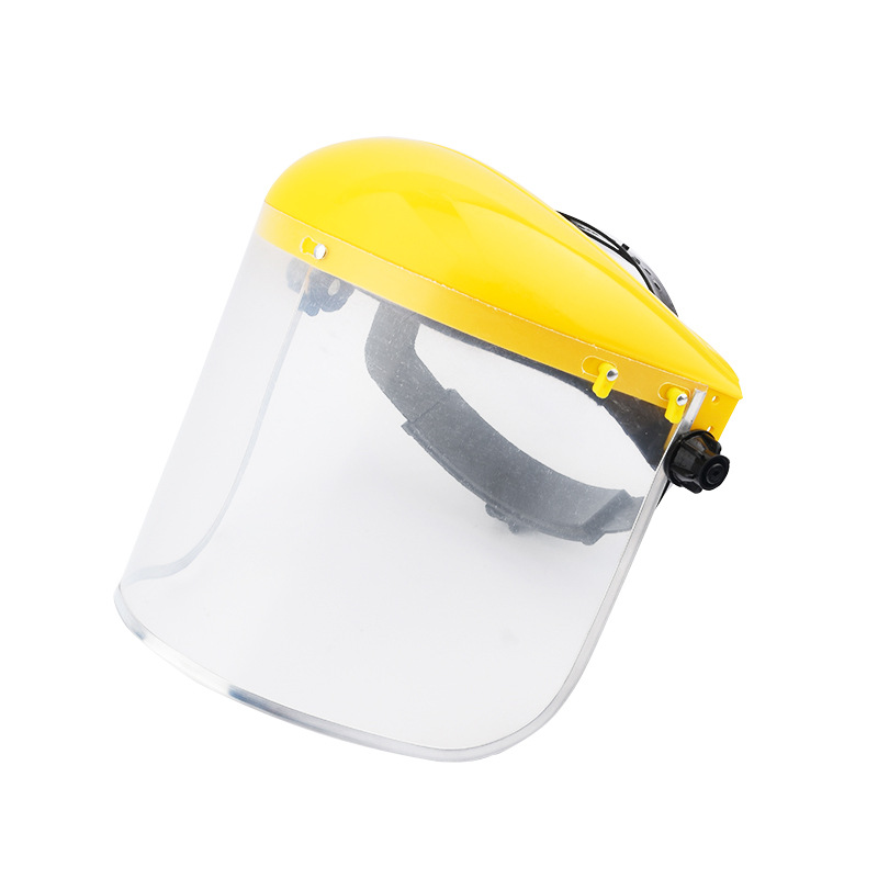 面罩透明 劳保面屏 防飞沫隔离焊帽 电焊镜框 黄顶面罩  防护面罩