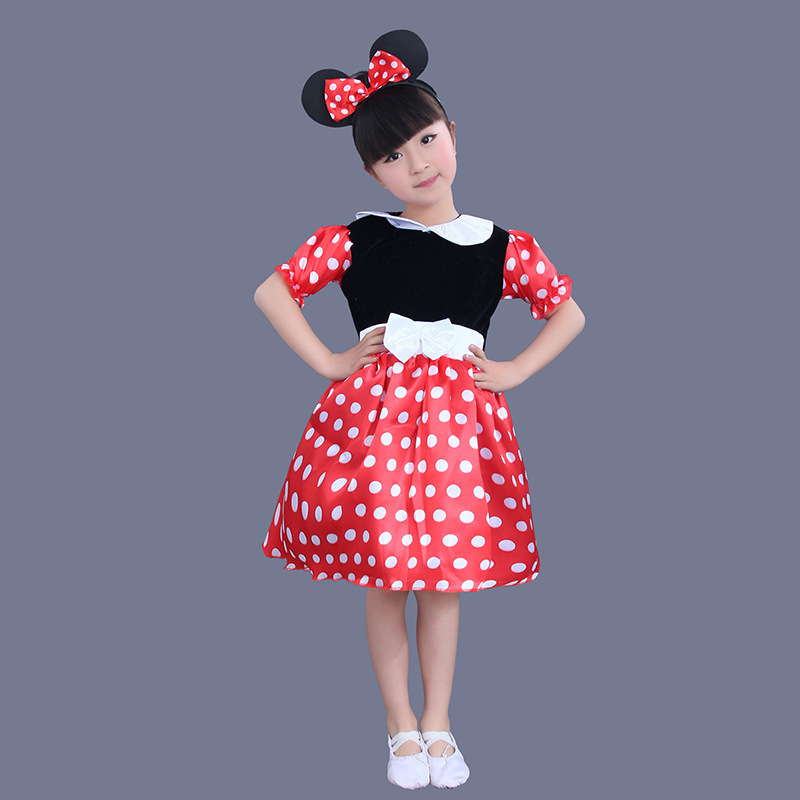 New Girls Mickey Dress Performance Costume Halloween Christmas Eve Costume Flower Girl Minnie Performance Costume