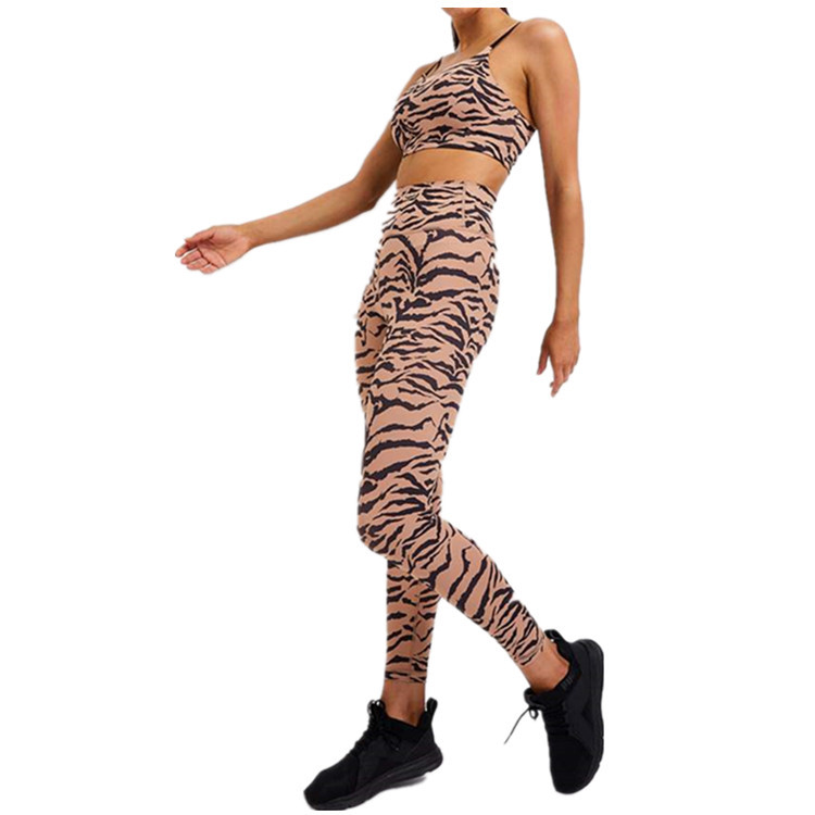 Fashion Tiger Skin Polyester Tracksuit Vest Jogger Pants display picture 2