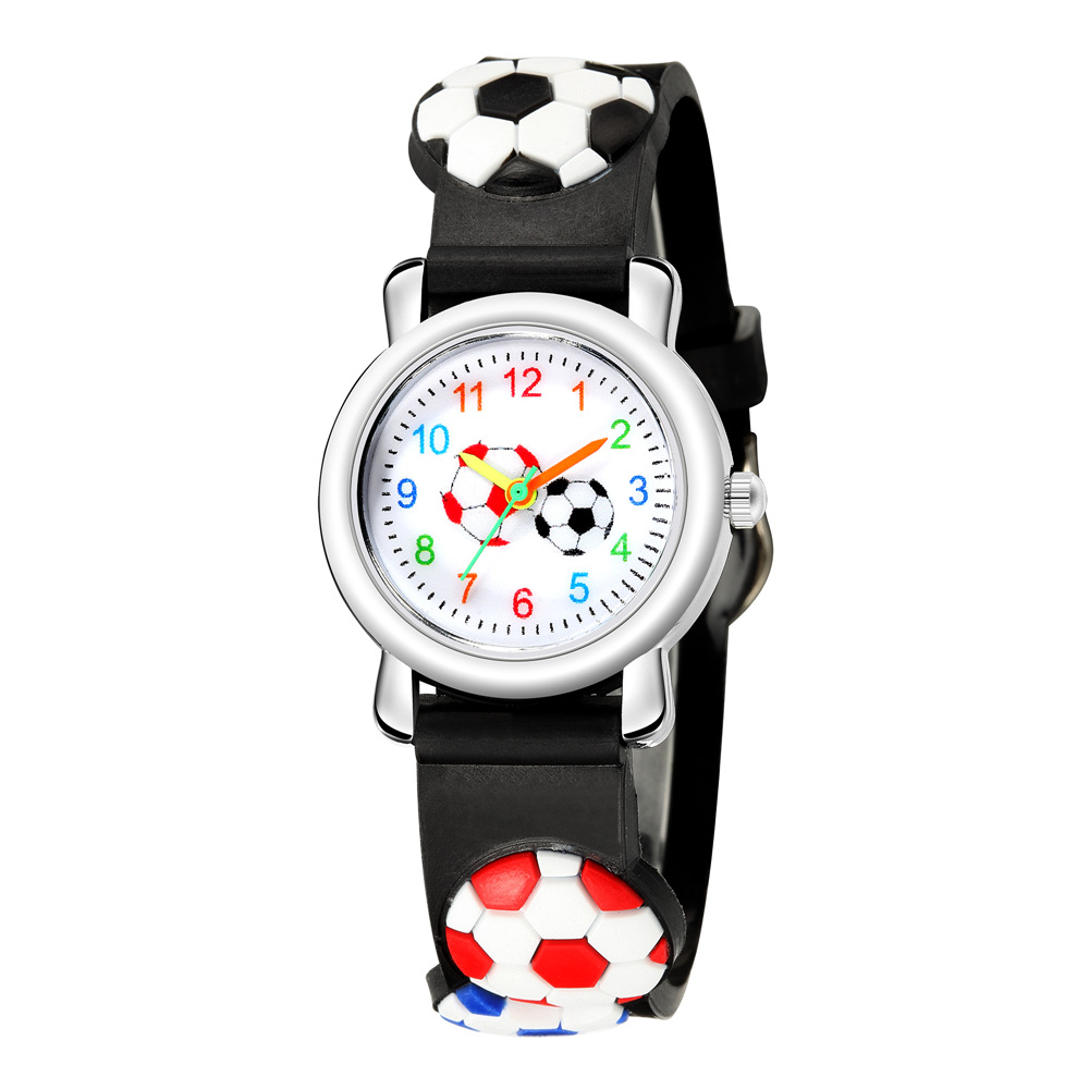 En Gros Bande Dessinée Montre 3d En Relief Football Motif Enfants Montre Bonjour Bijoux display picture 9