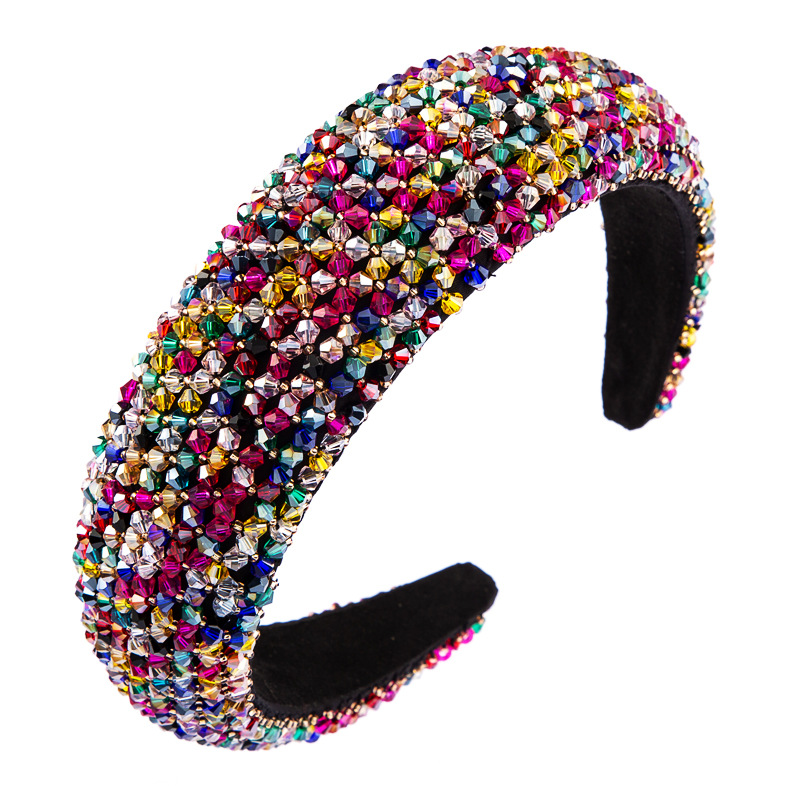 Fashion Wide-sided Exaggerated Thin Sponge Crystal Mesh Prom Women's Headband display picture 8