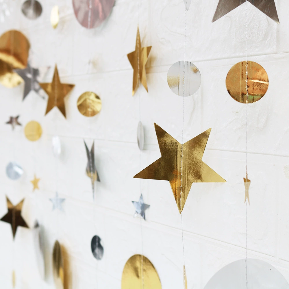  atmosphere scene layout shop wall decoration creative hanging star round tablet pull flowers