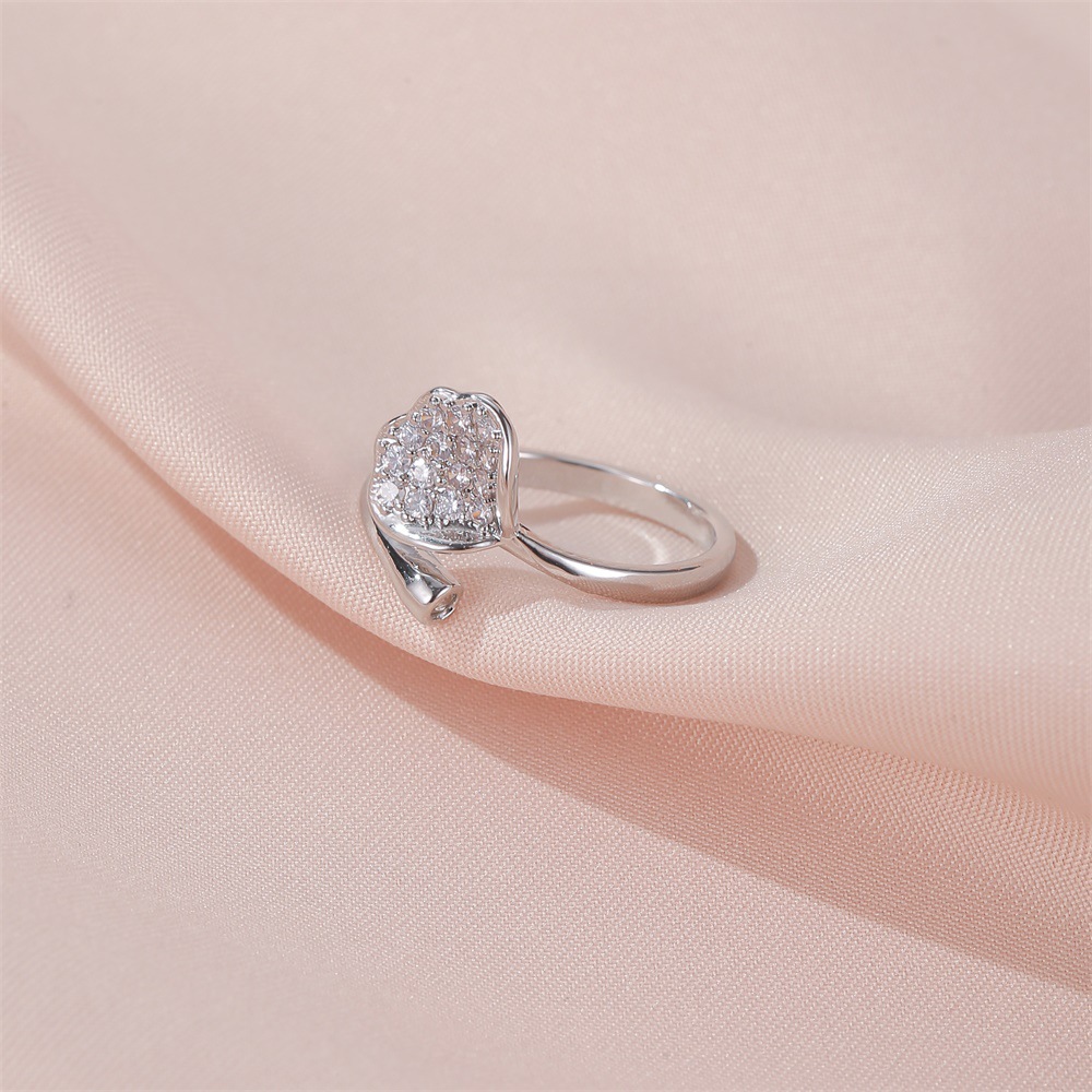 Temperament Ginkgo Leaf Ring Female Trend Light Luxury Simple Ladies Single Ring Cold Wind Open Index Finger Ring Wholesale Nihaojewelry display picture 6