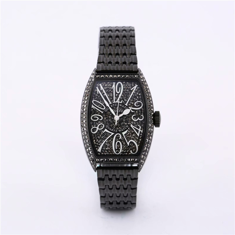 Guou guou nuevo reloj de mujer casual estrellado cristal cuarzo correa de acero calendario tendencia reloj 8200