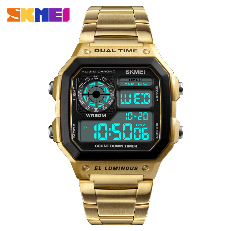 SKMEI 1335 hombres de moda reloj deportivo electrónico impermeable aleación reloj casual reloj estudiante