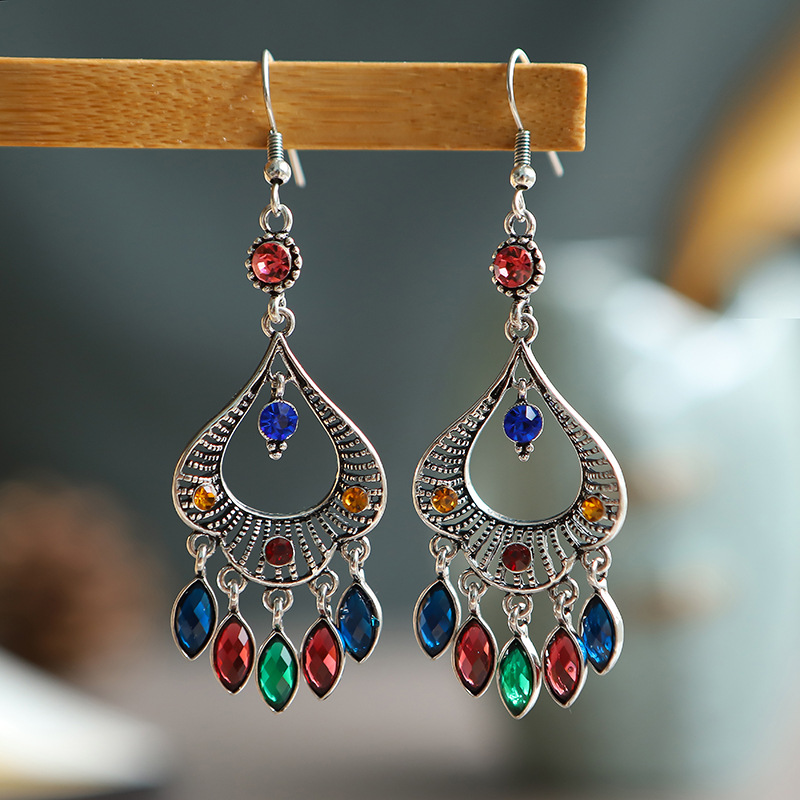 retro dropshaped ethnic womens fashion earring alloy accessories wholesalepicture2