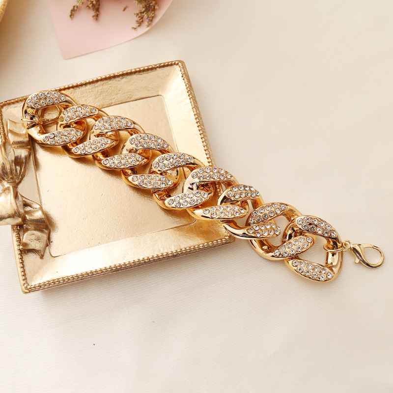 Retro Full Diamond Necklace Bracelet display picture 8