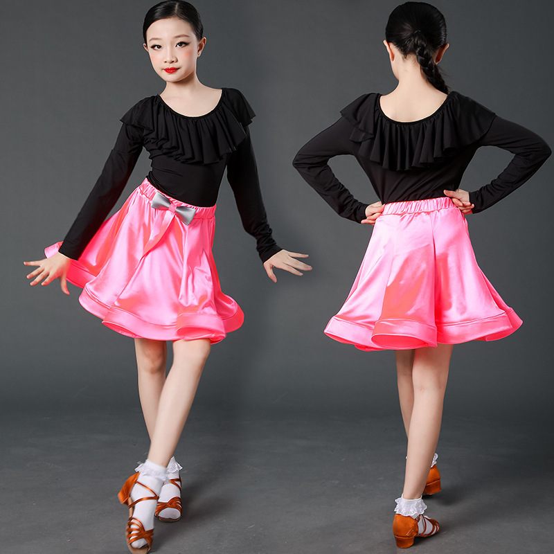 Red leopard blue white color Professional Latin dance dresses for girls