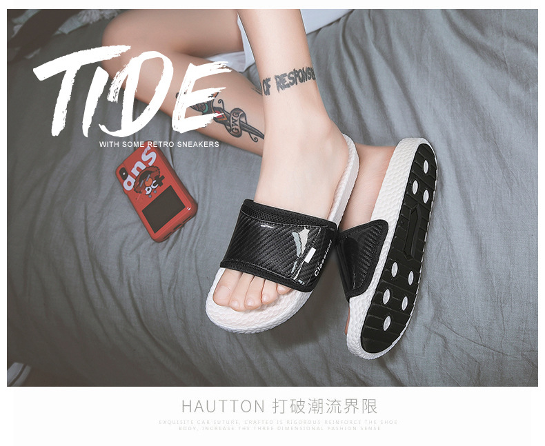Lu 'an sports slippers Men's summer outdoor EVA anti-slip, European and American fashion Internet celebrity one-piece flip-flops men's cool flip-flops trend undefined