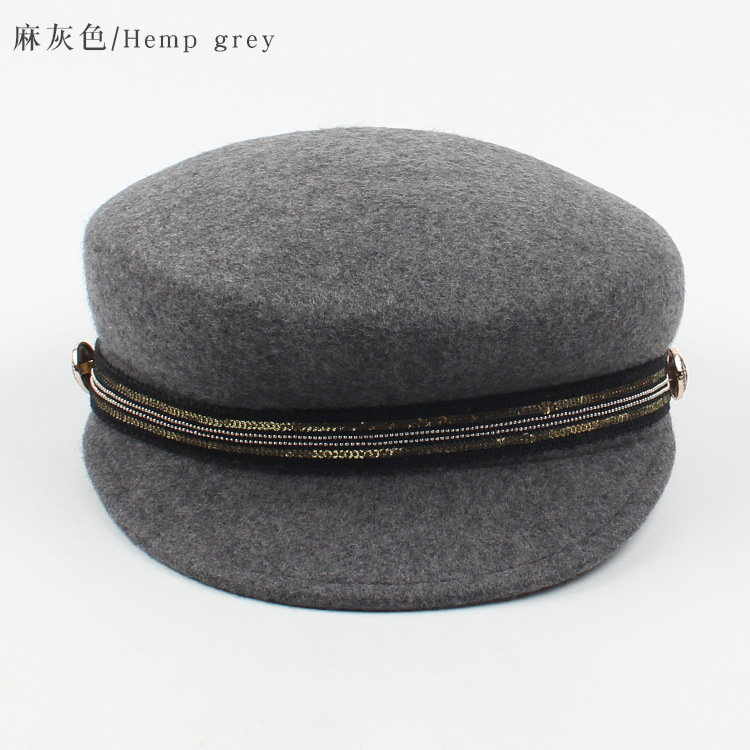 New Wool All-match Fashion Navy Hat display picture 13