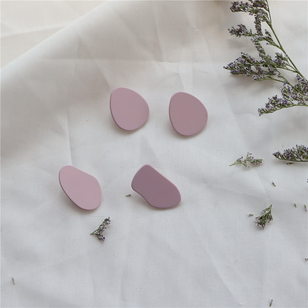 Cute fuchsia genuine design earrings drop-shaped