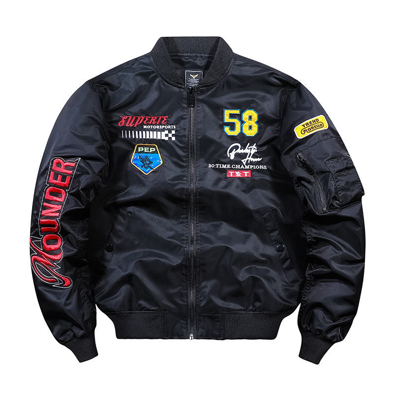 New autumn air force ma1 pilot jacket men's embroidered baseball uniform Spring and Autumn plus size jacket