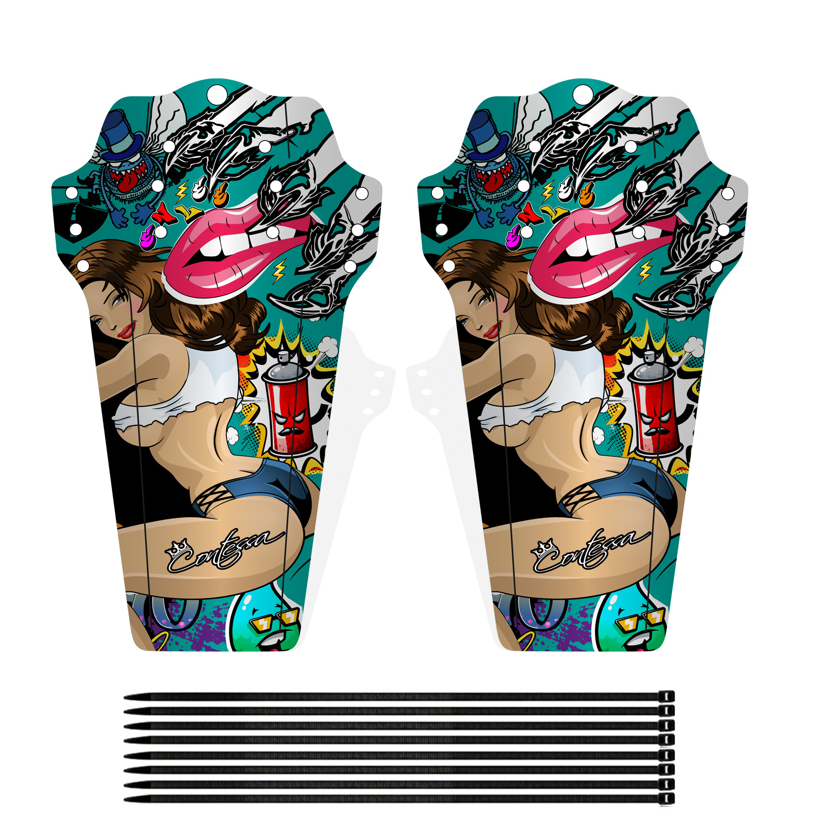 Parafango posteriore per bici con stampa graffiti mtb_voghion.com