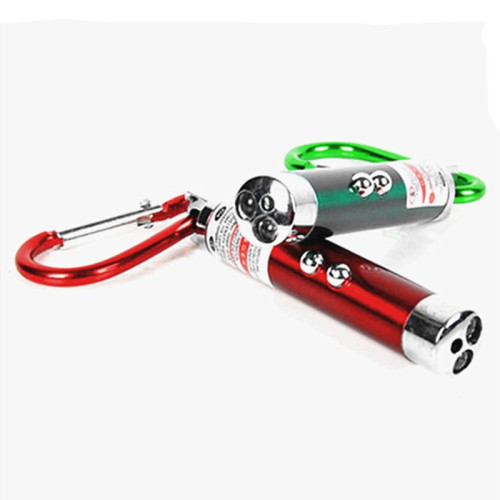 Three-in-one strong light mini laser light flashlight outdoor infrared funny cat artifact money detector light warning flash