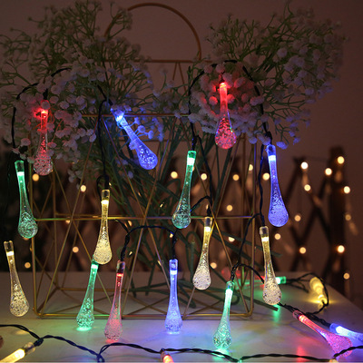 亚马逊热销太阳能灯串水滴气泡球户外工程防水彩灯阳台庭院装饰灯|ms