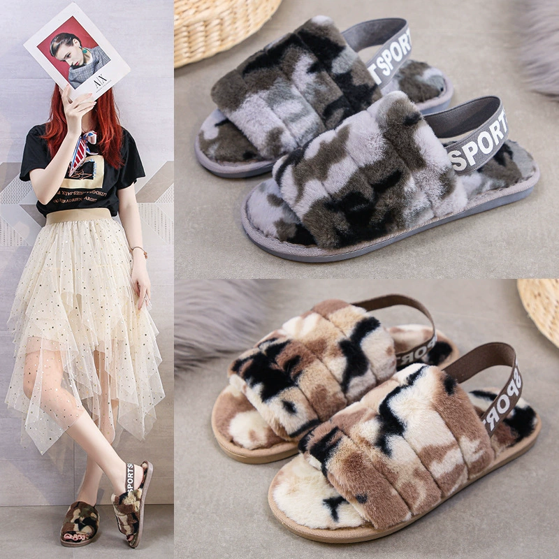 2020 Взрывы плюшевые тапочки женские европейские и американские модные домашние хлопковые тапочки Никси цветные бархатные Тапочки на каблуке производители