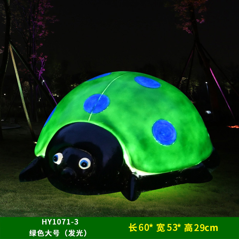 Al Aire Libre flor jardín paisaje simulación mariquita de siete estrellas escultura luminosa Villa patio césped decoración escarabajo adornos