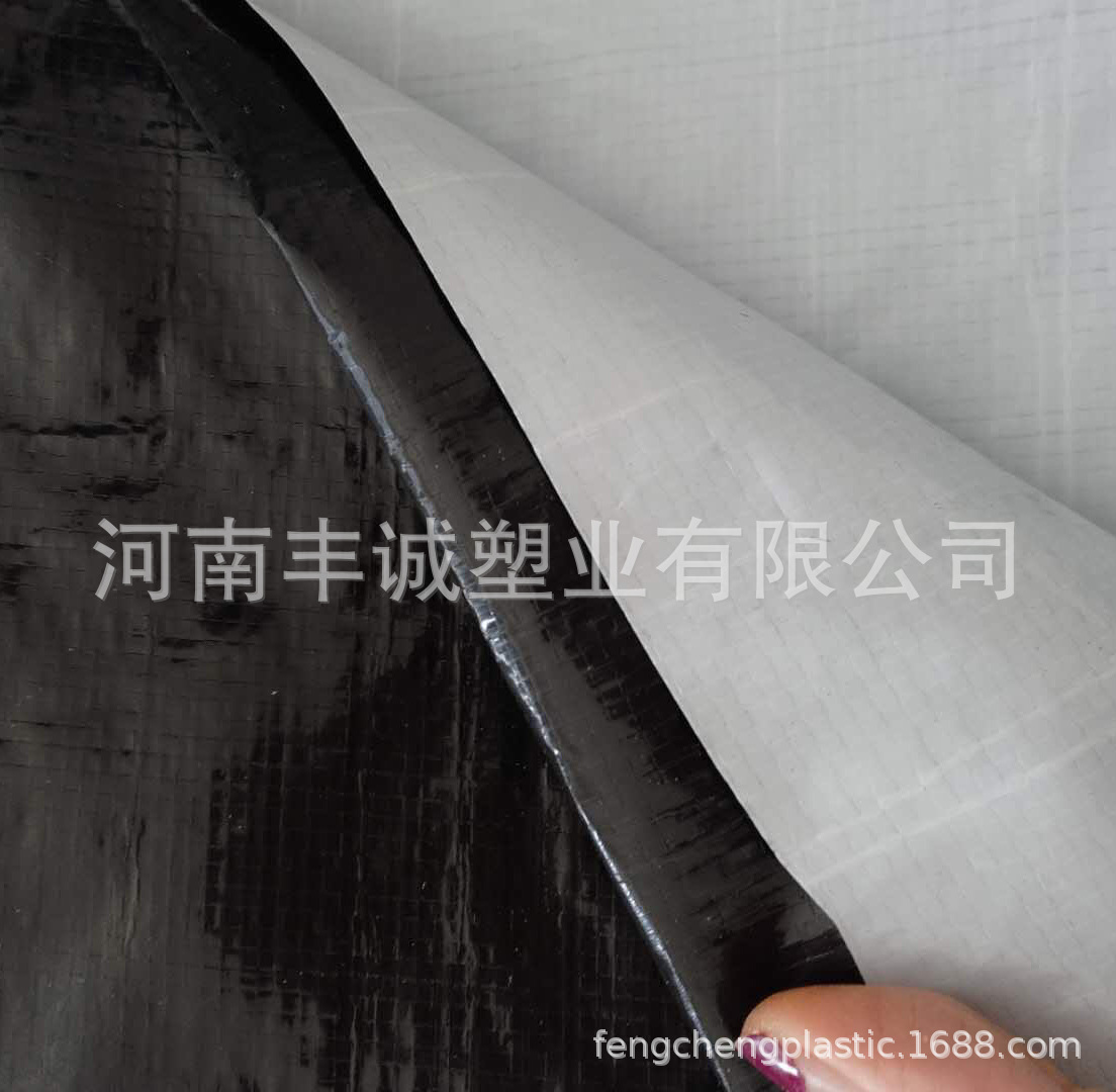 供应黑白大棚膜编织布抗老化养殖棚双面大棚布130克160克150克