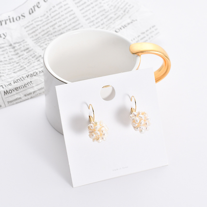 韩国新款东大门时尚设计耳饰复古淡水珍珠耳环几何型CHIC风耳钉女|ms