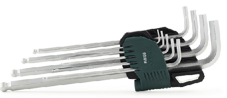 世达 9件套铬钒钢特长球头内六角扳手 09101A