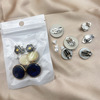 Set, earrings, ear clips, resin, new collection, Korean style, simple and elegant design, flowered