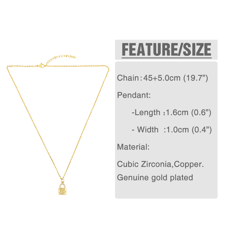 Korea Star Moon Key Lock Necklace Simple Wild Personality Couple Diamond-plated Necklace Wholesale Nihaojewelry display picture 2