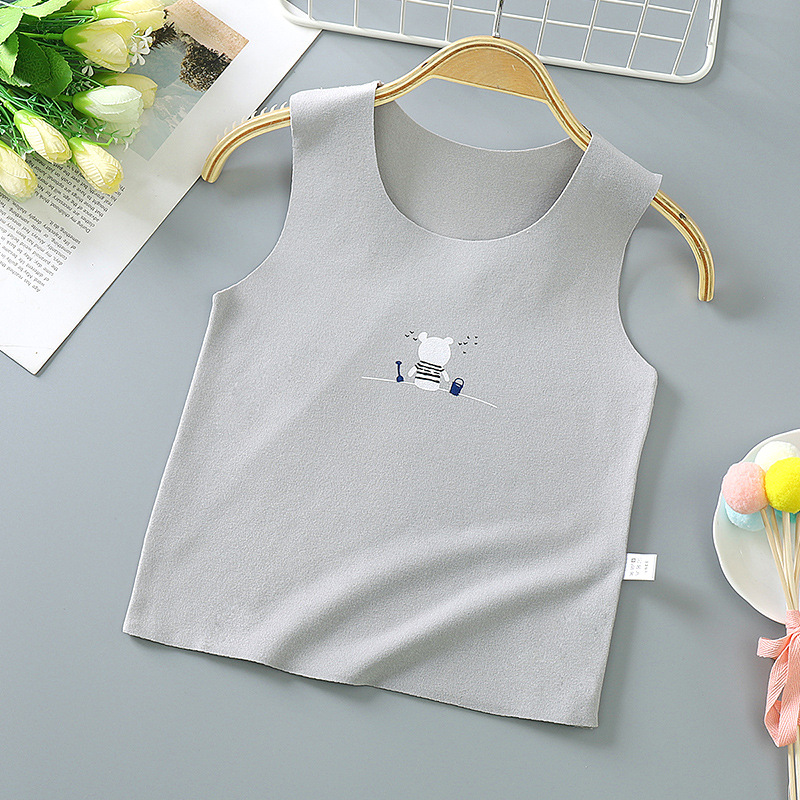 Nuevo terciopelo de los niños chaleco térmico Bebé Ropa interior sin mangas Otoño e Invierno niños y niñas entrega de una sola pieza