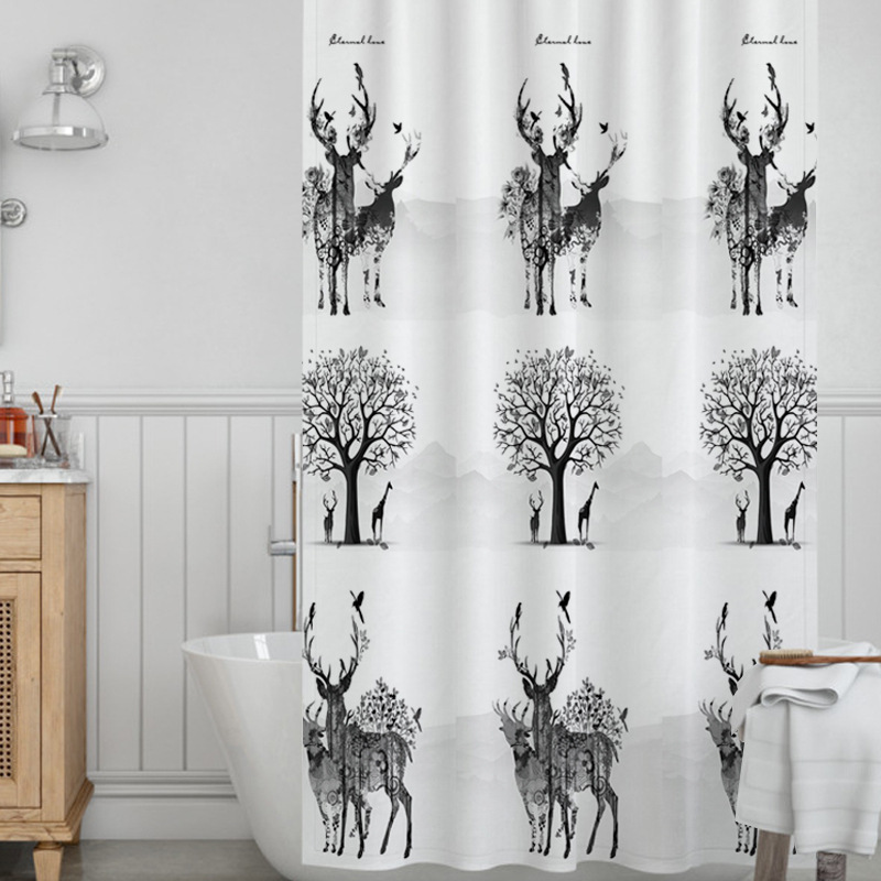 Cortina de ducha PEVA impresión múltiple en stock baño impermeable cortina de partición transfronteriza simple estilo ins cortina de baño Cortina de ducha