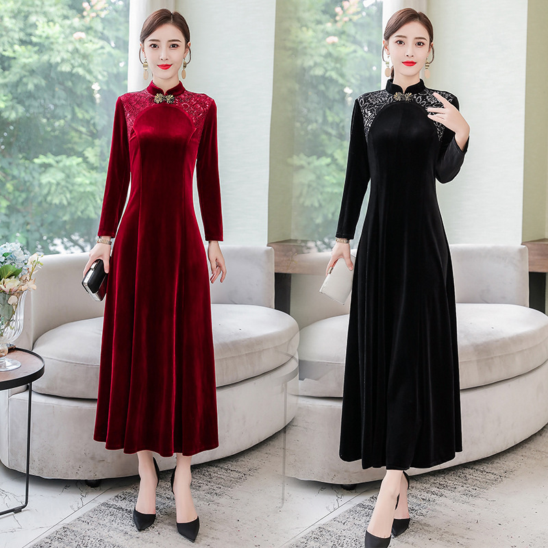 2020 new pattern Jinsirong Cheongsam skirt have more cash than can be accounted for Pendulum Large Wedding mom mother-in-law Wedding dress LF9323
