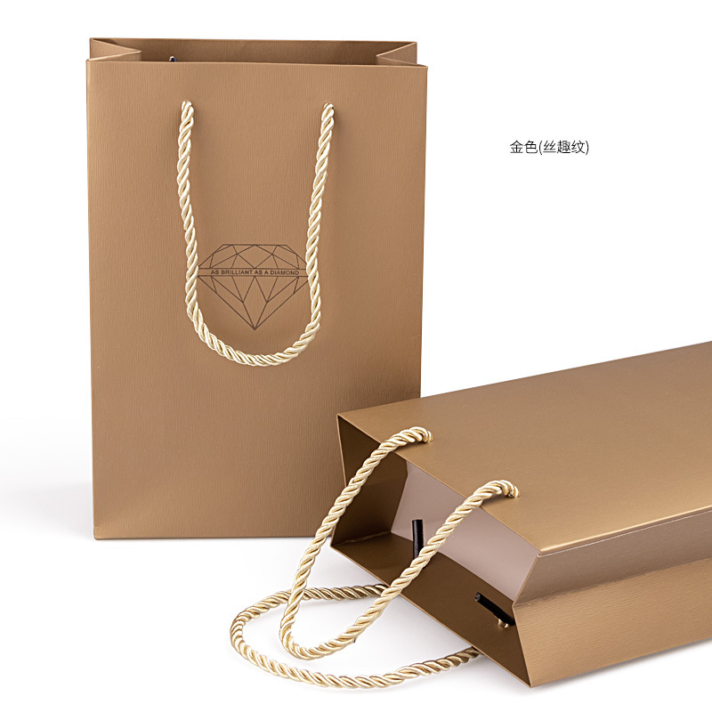 ins珠宝店烫金纸袋现货彩色手提袋印LOGO高档手表首饰礼品纸袋