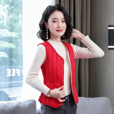Autumn and winter Down cotton Vest Plush have cash less than that is registered in the accounts new pattern Light and thin Self cultivation Close vest thickening keep warm Internal bile