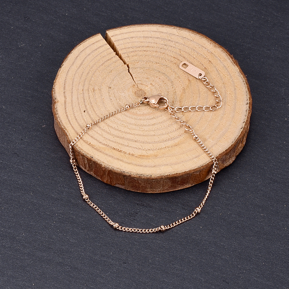 No Inlaid Inlay Material Heart 304 Stainless Steel Titanium Steel 18K Gold Plated Rose Gold Plated No Inlaid Bracelets In Bulk
