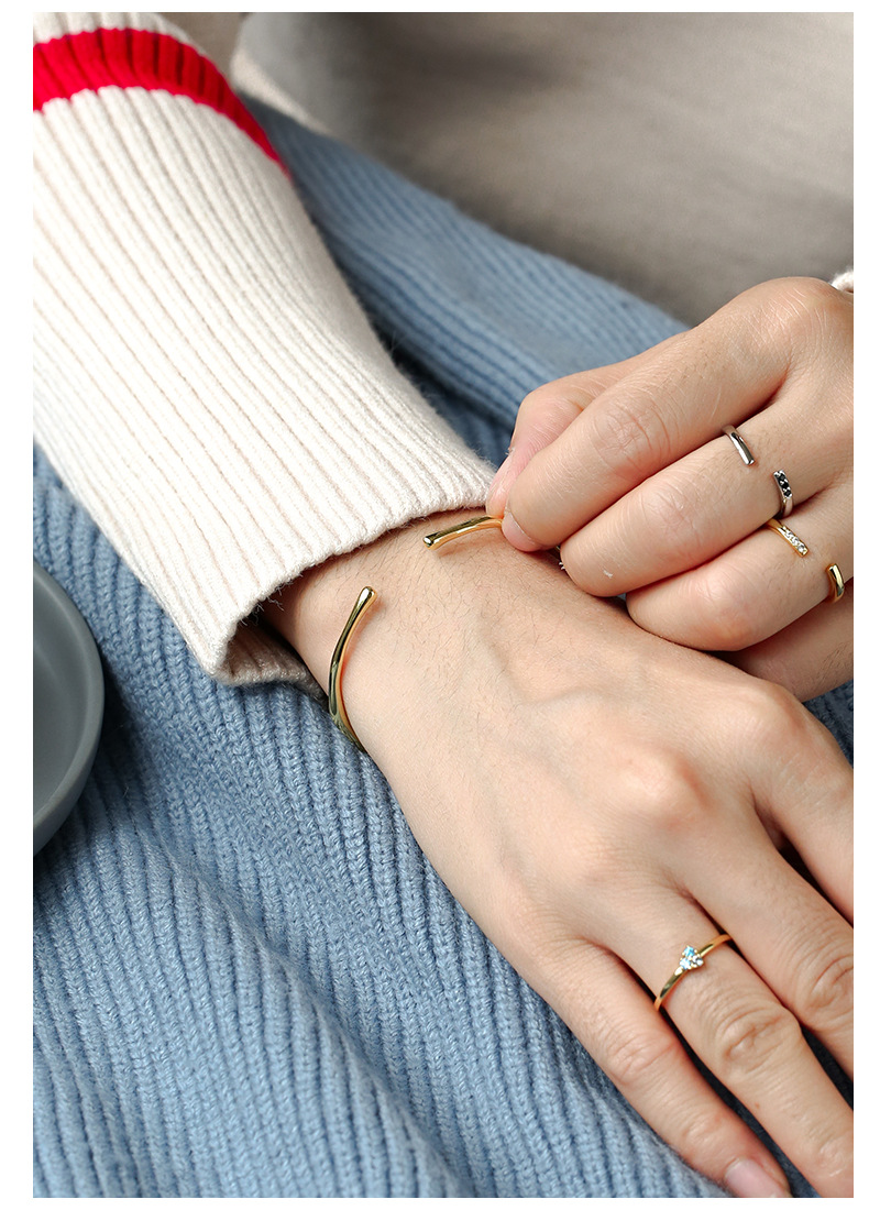 Fashion Solid Color Copper Plating Bangle 1 Piece