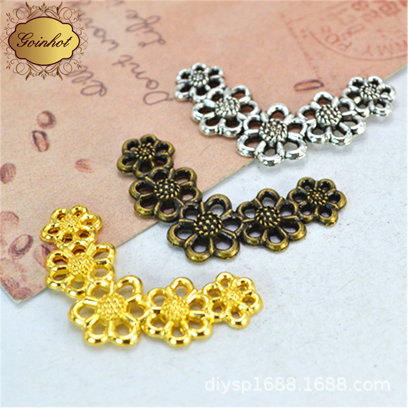 A1412 multi-color optional 2.1g Retro V-shaped flower link DIY clavicle alloy necklace jewelry wholesale A1412 multi-color optional 2.1g Retro V-shaped flower link DIY clavicle alloy necklace jewelry wholesale