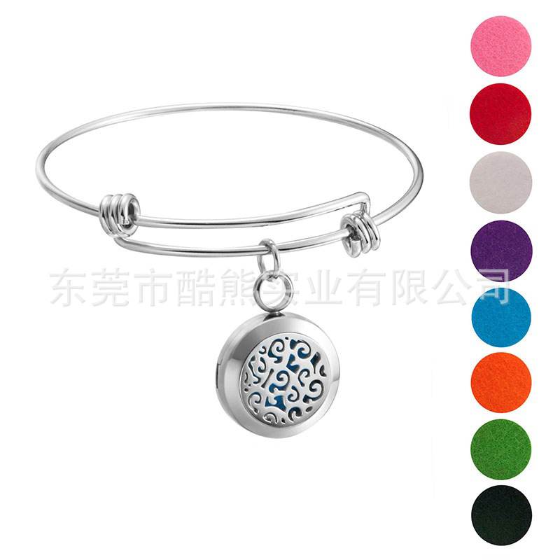 Amazon Explosive money Titanium Hollow Aromatherapy Bracelets Manufactor Direct selling Adjustable Size Steel wire Bracelet