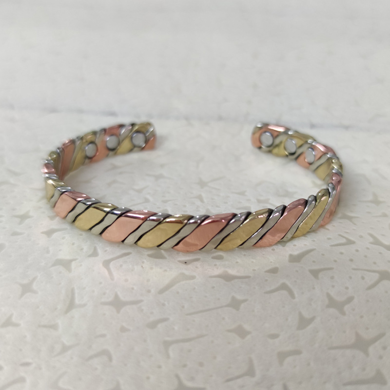 Daily, Party Occasion Copper Material Color Block Pattern Simple Style Classic Style Color Block Copper Magnetic Men's Bangle Men Cuff & Bangle
