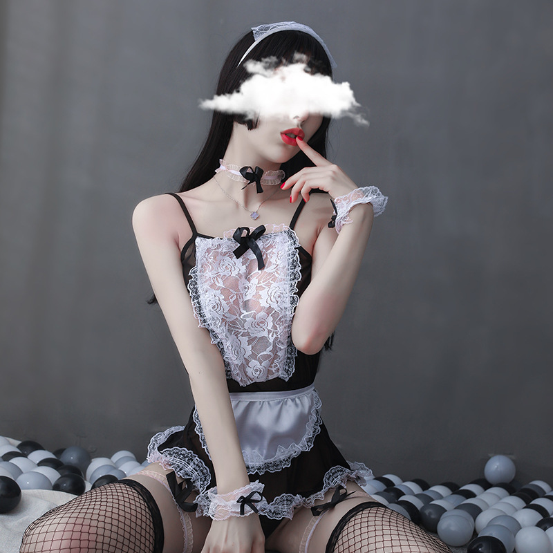Sexy Lingerie Babydoll dress role play costumes corner play sexy pajamas women's transparent large size Maid Sexy Lingerie Babydoll dress role play costumes corner play sexy pajamas women's transparent large size Maid
