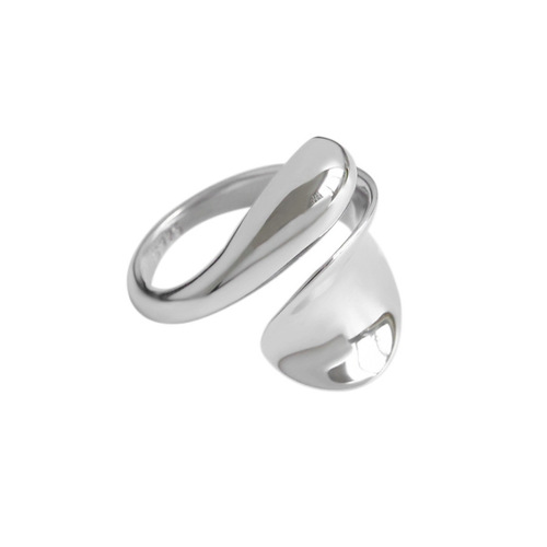 s925 sterling silver ring girls trendy Japanese and Korean simple internet celebrity niche glossy open ring