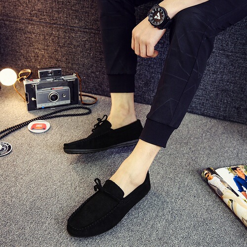 Social young man Dou Dou shoe men's spring new  Korean style sandpaper breathable lazy person slip-on casual men's shoes