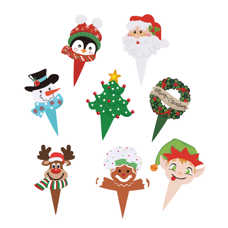 Christmas Christmas Tree Santa Claus Snowman Paper Party Cake Decorating Supplies display picture 4