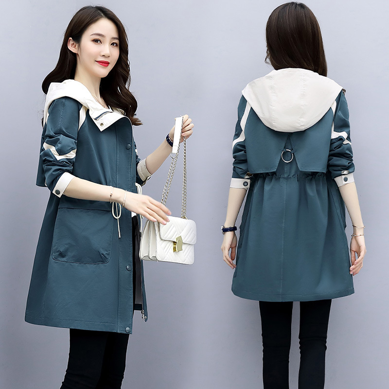 Windbreaker coat Autumn and winter Korean Edition Self cultivation new pattern Little Easy Waist Hooded have cash less than that is registered in the accounts student Women's wear