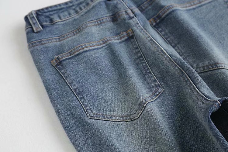 pantalones sueltos de cintura alta adelgazantes casuales divididos con pierna recta NSAM2285