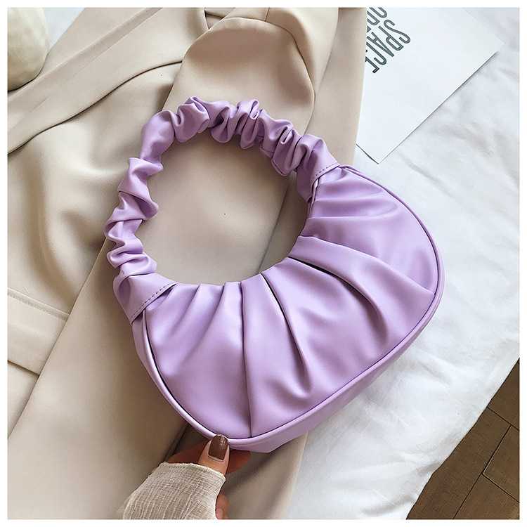 Women's Small All Seasons Pu Leather Solid Color Fashion Dumpling Shape Magnetic Buckle Underarm Bag display picture 3