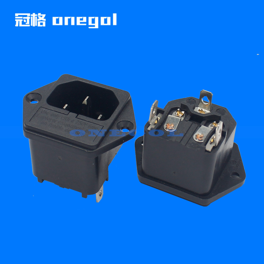 AC品字插座二合一 双路双保险丝 台式电脑美容仪安检门专用