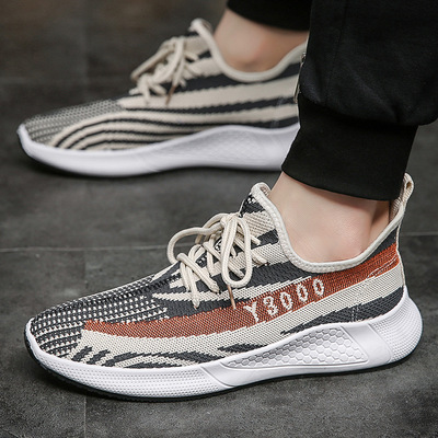 椰子鞋男士透气运动休闲跑步鞋韩版潮流学生网面飞织鞋男鞋|ru