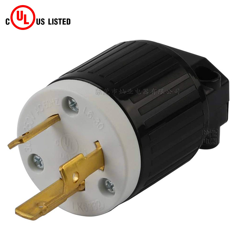 LK-6332 NEMA美国插头L6-30P美规防松插头工业防脱落插头30A250V