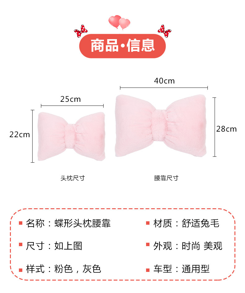 Car Plush Headrest and Lumbar Support, Soft and Waxy Rabbit Fur Car Lumbar Cushion, High-End and Comfortable Pillow for Home and Car Use