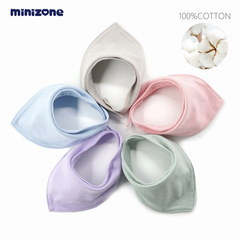 Handkerchief Bib Infant Summer Triangle Scarf Baby Triangle Drool Cloth with Button Lapel Towel Plain Color Collar Wholesale